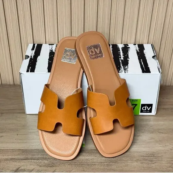 DV by Dolce Vita Women’s H-Band Slide Sandals Tan Size 7 - Picture 2 of 10